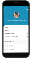 Screenshot of Learner dashboard and profile