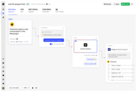 Screenshot of Workflows - Automations are built using the Intercom no code visual builder.