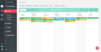 Screenshot of Manage social media content publishing and scheduling with automated ease on one collaborative dashboard. Visually organize and manage content calendars with content preview, social feed, weekly, monthly, and agenda views. Keep team collaboration consistent with advanced access settings.