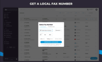 Screenshot of a customizable fax number depending on preferred location.