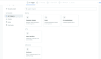 Screenshot of triggered campaigns based on forms submissions, customer attributes, customer actions, and dates.