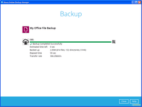 Screenshot of Backup progress screen in AhsayOBM client backup software
