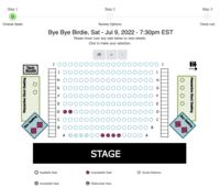 Screenshot of Custom seating charts are built to mimic the layout of each individual venue and space.