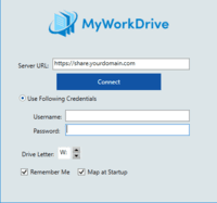 Screenshot of Mapped Drive Client