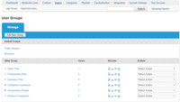 Screenshot of User group management: Give your users the appropriate content access and functional permissions.