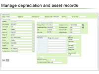 Screenshot of Manage depreciation and asset records