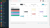 Screenshot of The events,meetings,cal,task and activities can be saved in the calendar which provides notifications on the selected day.
