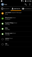 Screenshot of Live user presence tells you who's available or busy.