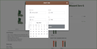 Screenshot of booking system