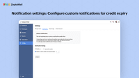 Screenshot of Notification settings: Configure custom notifications for credit expiry