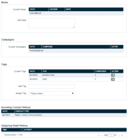 Screenshot of Contact Management and Tracking