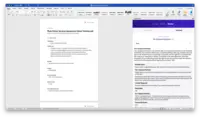 Screenshot of Contract Review within Word. Legal can review contracts within their favourite editing tool. With the Word for the Web integration, this process remains within Summize, reducing time spent in shifting from one application to the next.