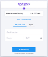 Screenshot of the customizable hosted checkout page